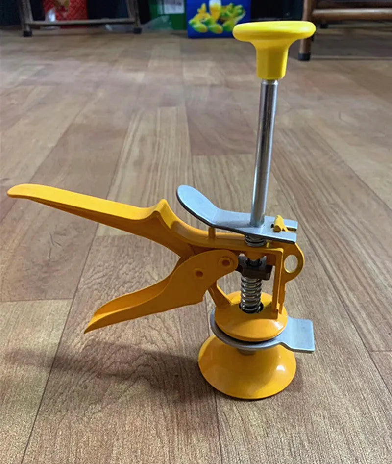 Metal alloy tile raising locator tool with height adjustment, shown at 23.5cm long.