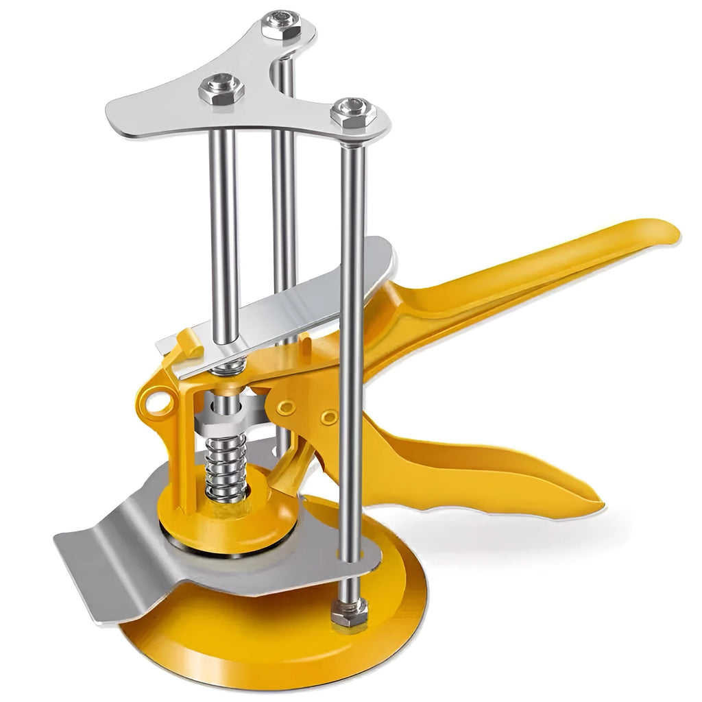 Metal alloy tile raising locator tool with height adjustment, shown at 23.5cm long.