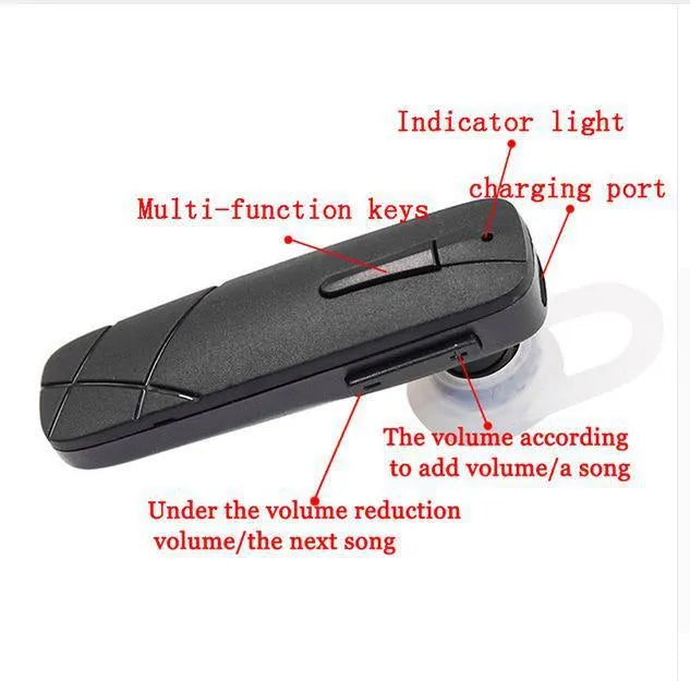Black and white Bluetooth V4.1 wireless earphone headset with 10-metre range