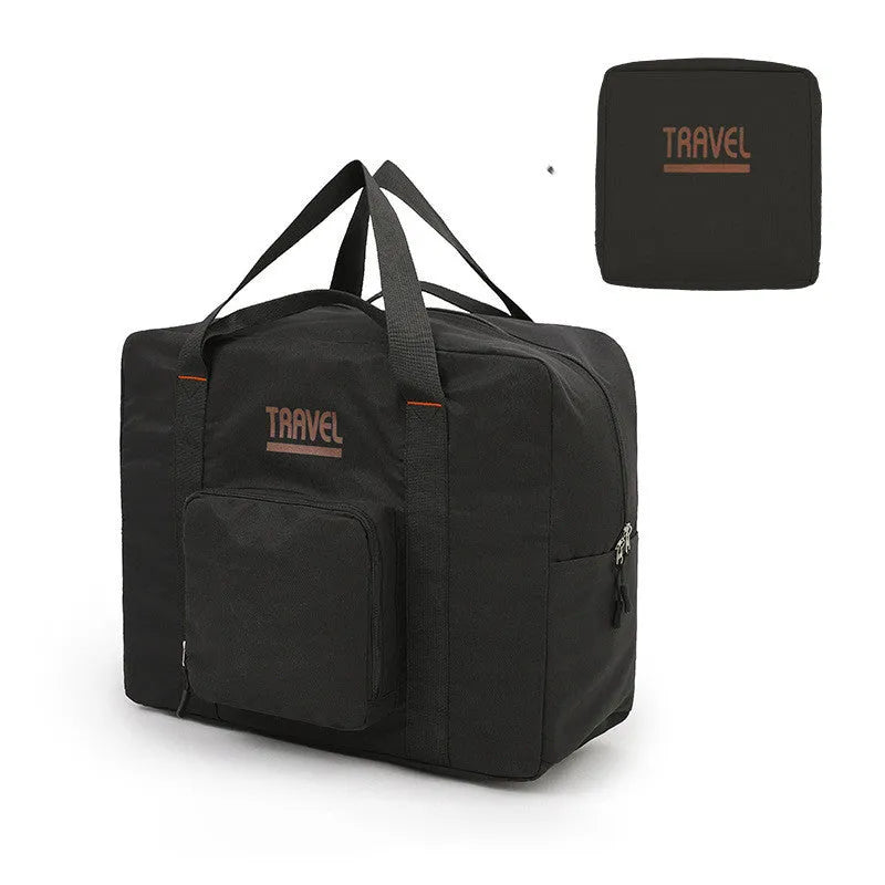 Modern cube-shaped travel bag with seal closure in Oxford cloth available in four colours