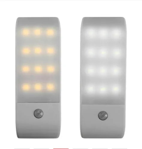 12 LED rechargeable human body night light with infrared sensor and PVC shade in new Chinese style