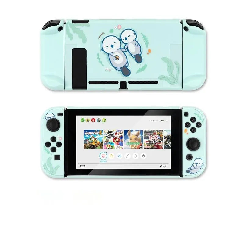 Nintendo Switch Lite protective case with PC hard shell and silicone grip housing
