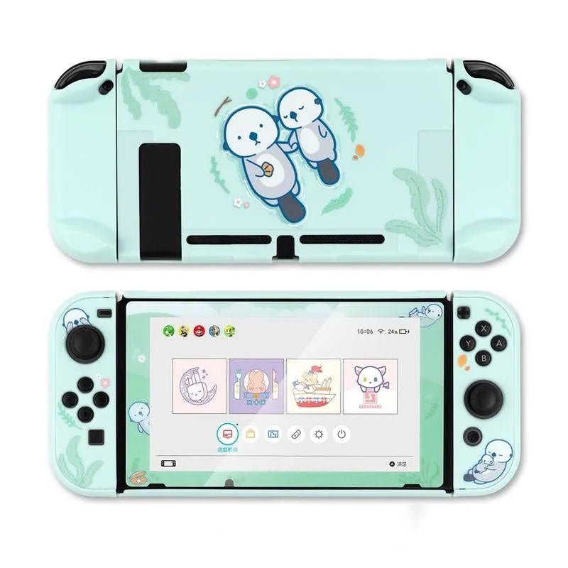 Nintendo Switch Lite protective case with PC hard shell and silicone grip housing