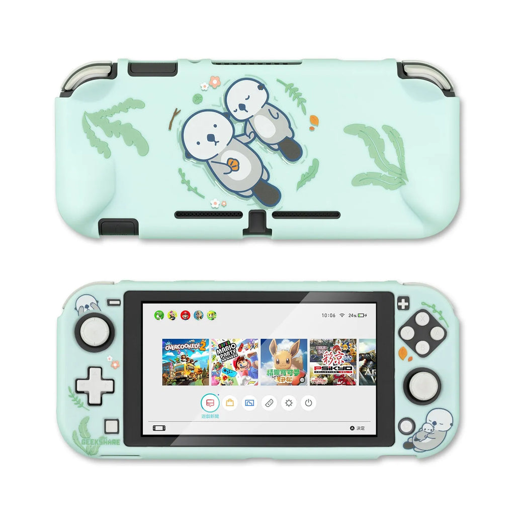 Nintendo Switch Lite protective case with PC hard shell and silicone grip housing