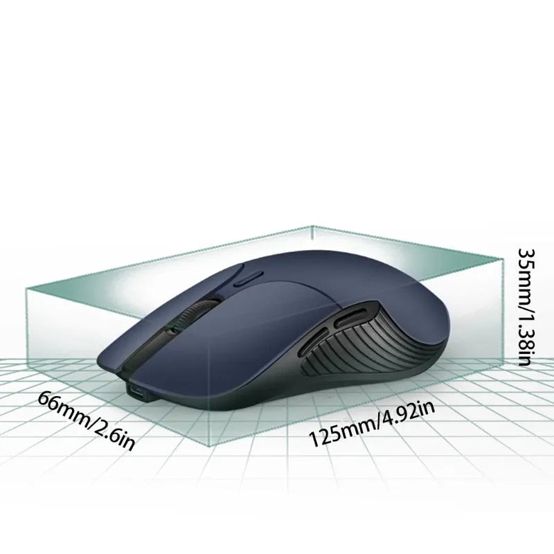 Blue wireless voice mouse with translation feature and voice control button
