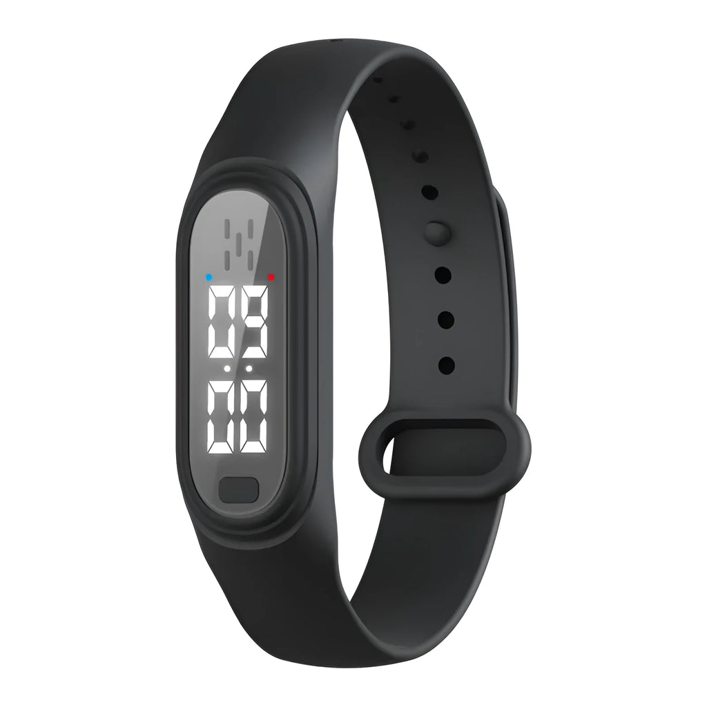 Ultrasonic electronic mosquito repellent wristband in black, white, blue, and pink colours
