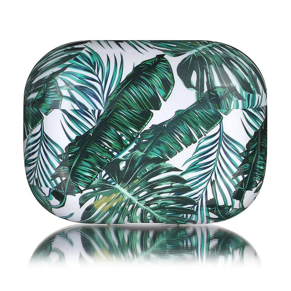 Banana leaves tropical leaf design TPU case for AirPods 1/2 and AirPods Pro in blue or green