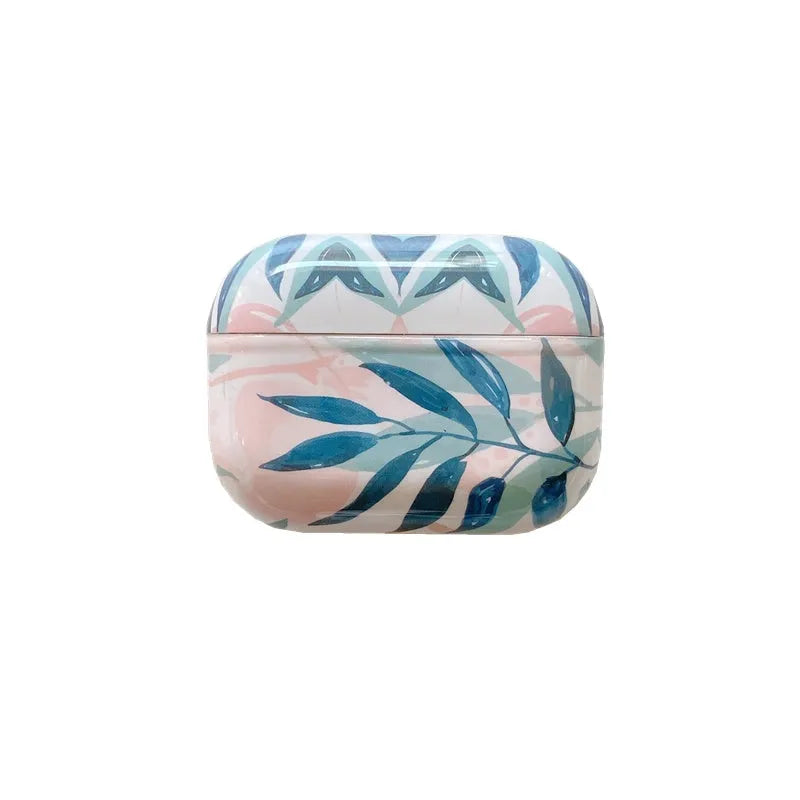 Banana leaves tropical leaf design TPU case for AirPods 1/2 and AirPods Pro in blue or green