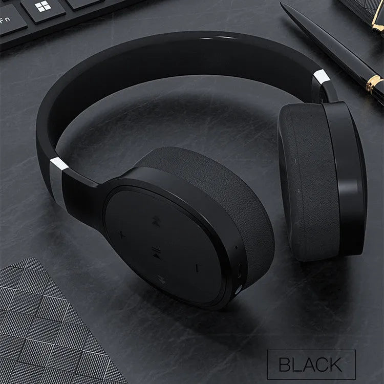 Wireless Bluetooth headset with 40mm speakers in black, blue, grey, or white colour options
