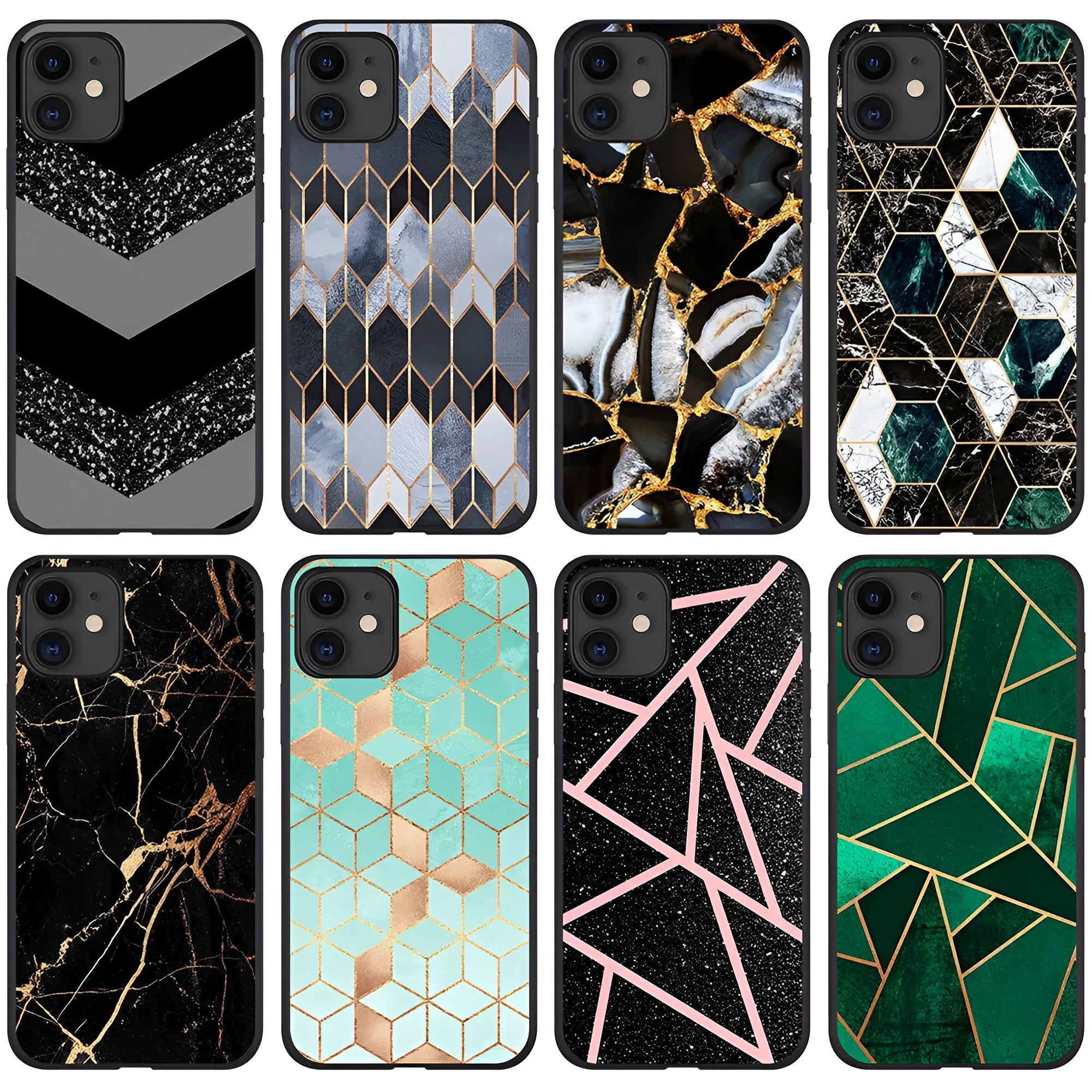 Marble pattern iPhone case with waterproof and drop resistant features for multiple iPhone models