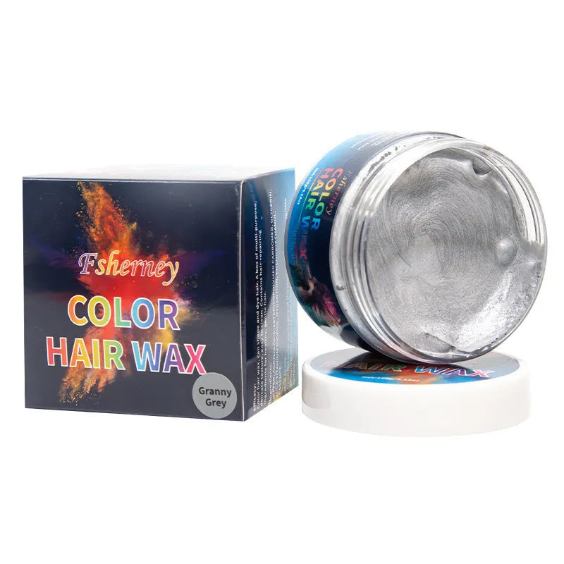 120g tub of hair styling clay mud in various colours including blue, red, and green for temporary hair dye
