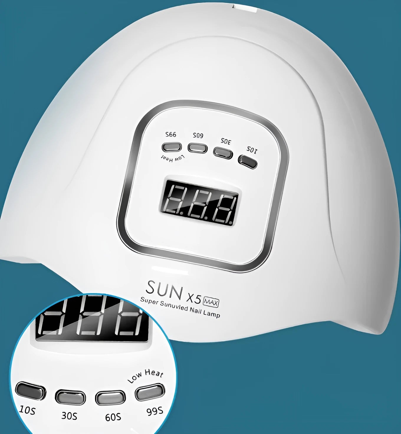 White nail polish UV LED baking lamp dryer with digital timer display and 45 lamp beads