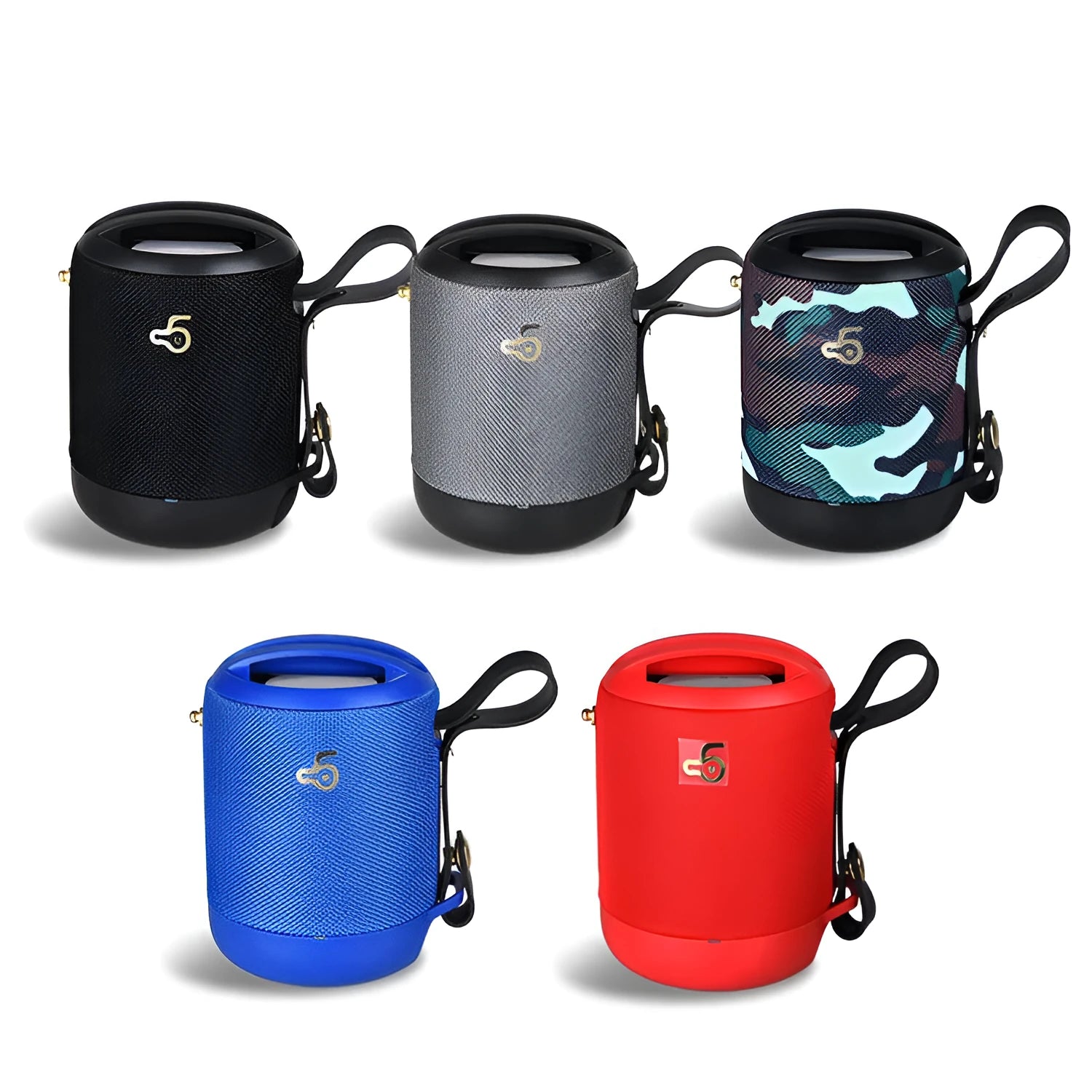 Compact portable Bluetooth speaker in multiple colours with waterproof construction and carrying belt