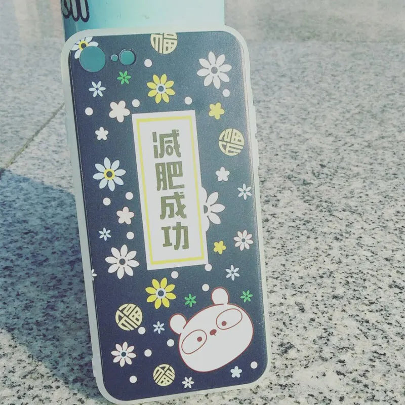 Transparent silicone phone case with ice cream pattern for iPhone, showing back and side view.
