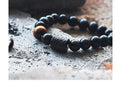 Men's obsidian crystal bracelet in Korean style, red or yellow tiger eye, 8mm 10mm 12mm beads