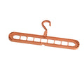 Green nine-hole plastic folding pant rack hanger for trousers and skirts