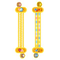 Yellow plastic cartoon digital resolution ruler for children, 24.5cm long.