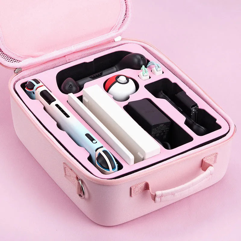 Nintendo Switch storage bag with cat claw design holding console and game cards