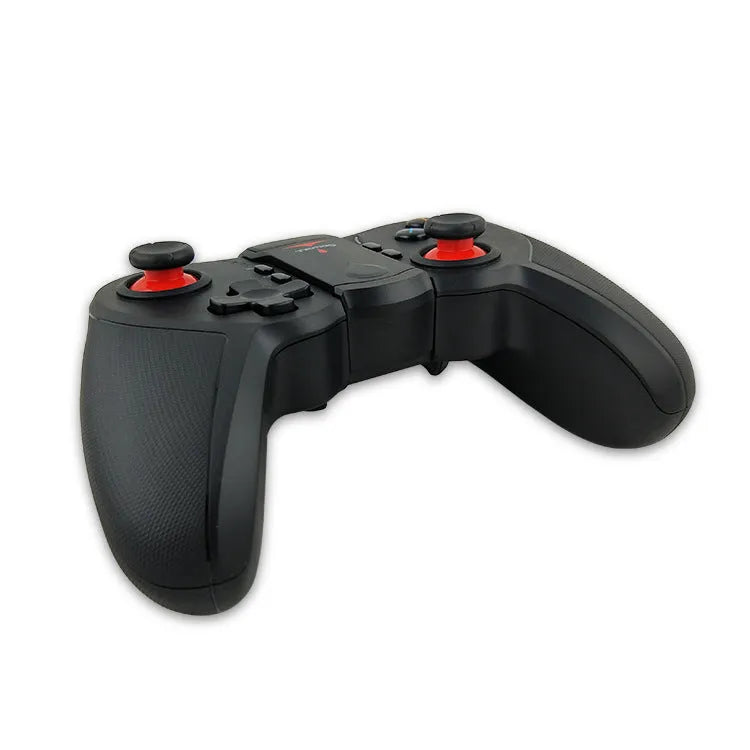 Black wireless Bluetooth game controller for Android iOS PC with USB interface, 17.5x6.5x13.5cm