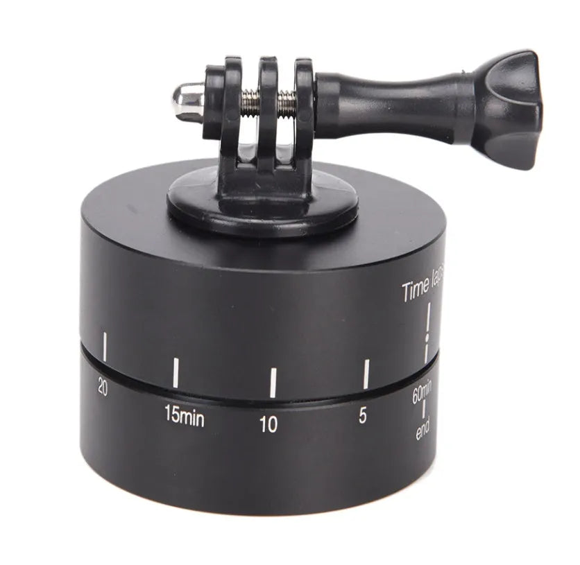 Lapse 360-degree auto rotate camera tripod head for GoPro and DSLR cameras