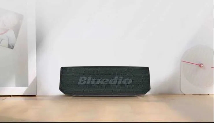Black rectangular cloud smart speaker with grille and micro-USB port