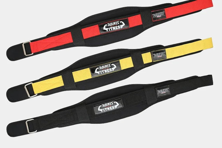 Black nylon fitness weightlifting waistband belt for adult training