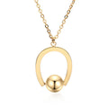 Stainless steel geometric pendant necklace with cross chain in gold or silver electroplate