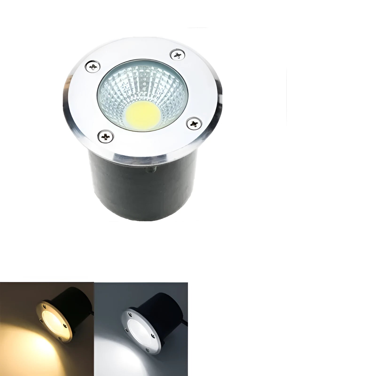 Round LED COB underground light with stainless steel cover and aluminium body for outdoor garden installation