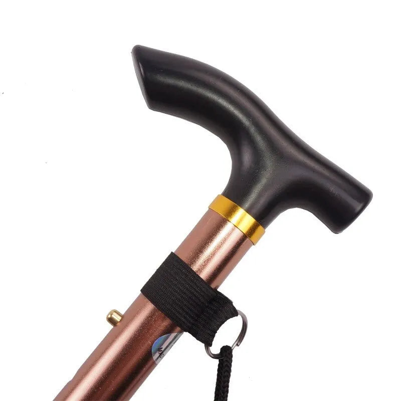 Aluminium alloy folding walking cane with adjustable 85-95cm height and non-slip handle