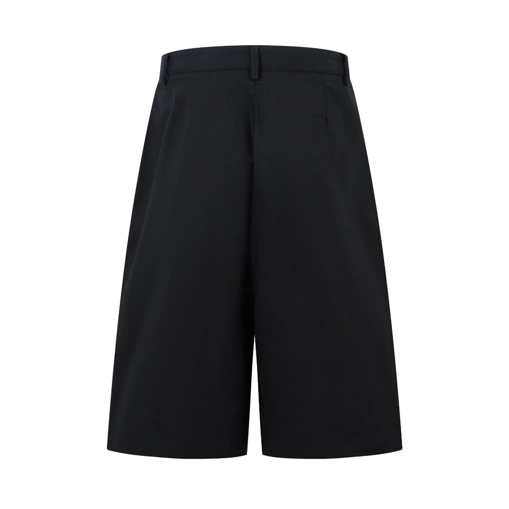 Women's retro wide-leg denim trousers in black, showing straight cut and mid-length leg.