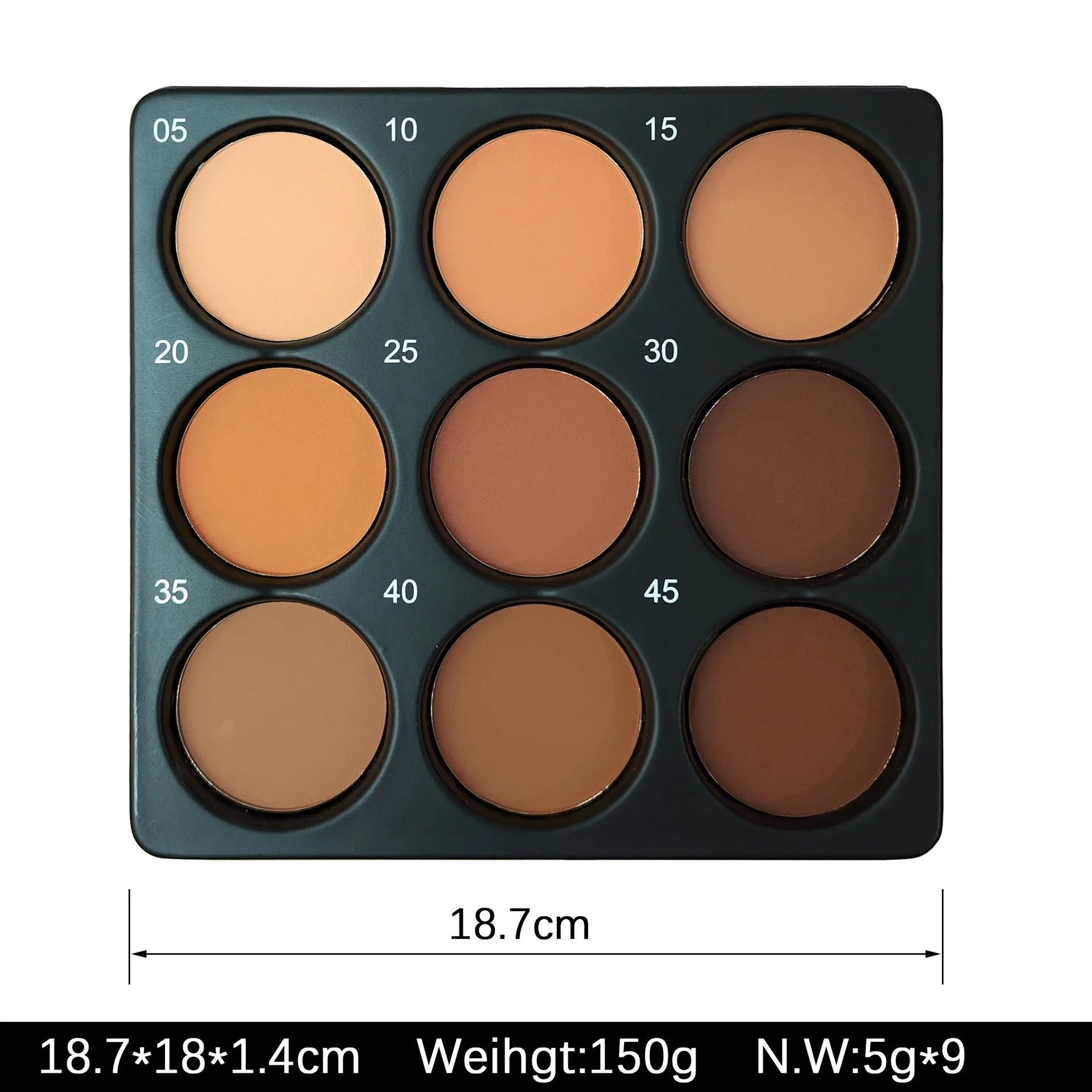 Dark matte makeup palette with nine waterproof colours for punk, INS and national fashion styles
