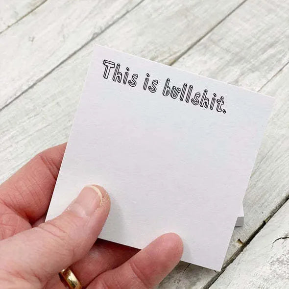 Square sticky notes pad measuring 75mm with adhesive backing and English text design