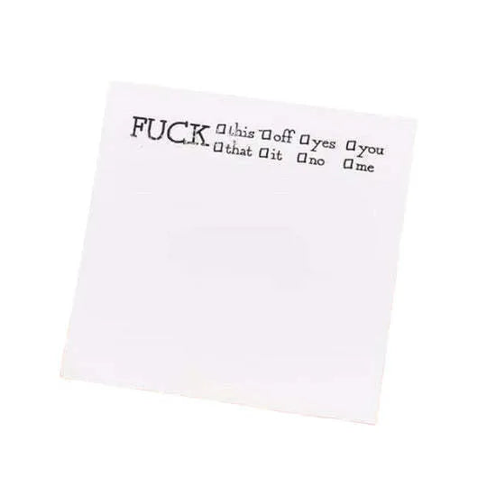 Square sticky notes pad measuring 75mm with adhesive backing and English text design