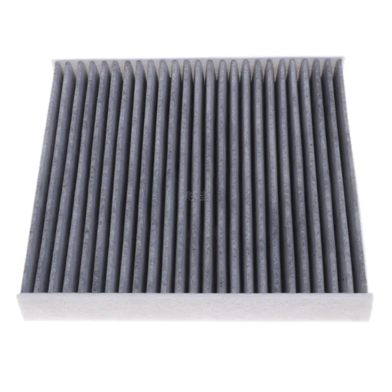 Grey grid-style air conditioning filter for Geely cars, dimensions 215x210x30mm