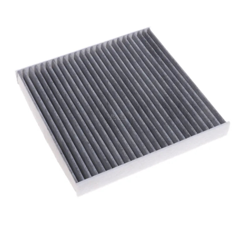 Grey grid-style air conditioning filter for Geely cars, dimensions 215x210x30mm