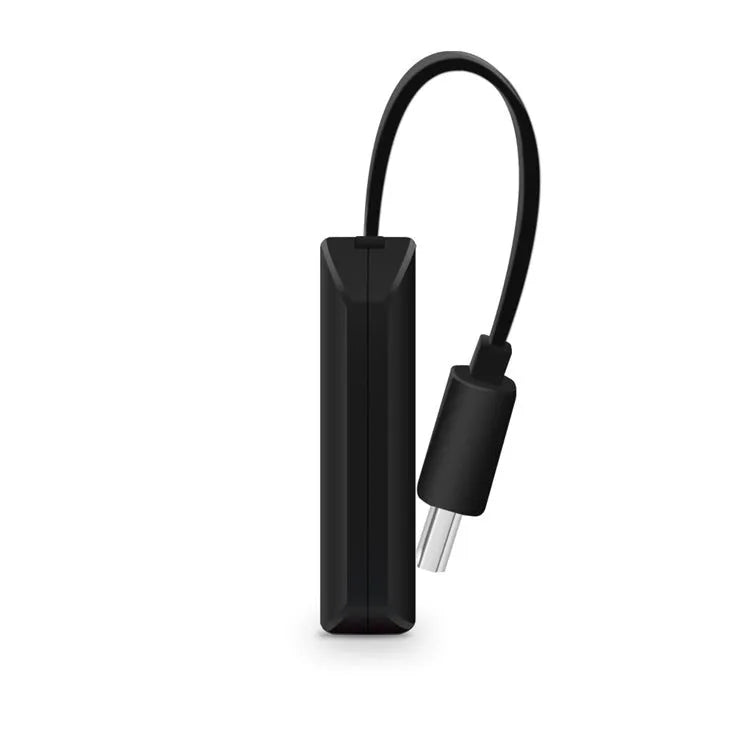 Black USB HDMI screen mirroring dongle for smart phones with 52mm compact size.