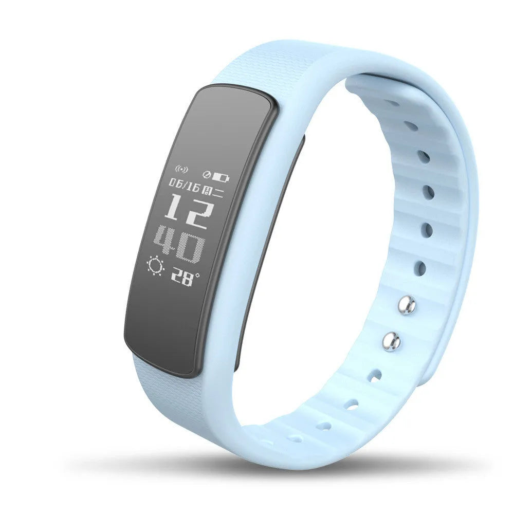 I6 smart sports bracelet with black TPU wristband and 0.96 inch screen