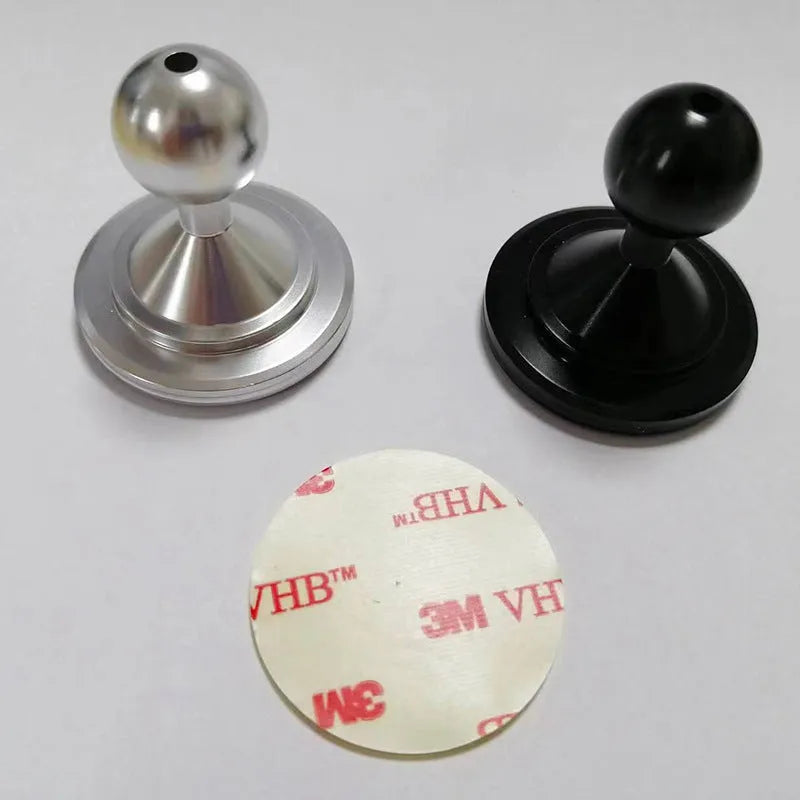 Aluminium alloy universal dashboard mounting plate for automotive accessories in black or silver