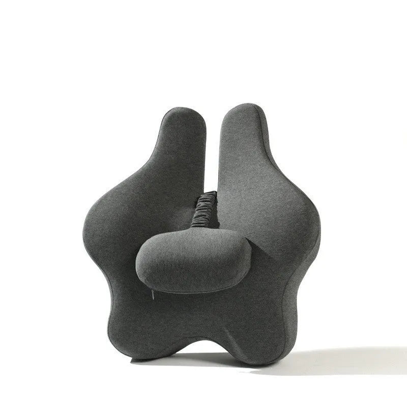 Solid colour car seat back cushion with memory foam lumbar support in black, dark grey, light grey, or pink