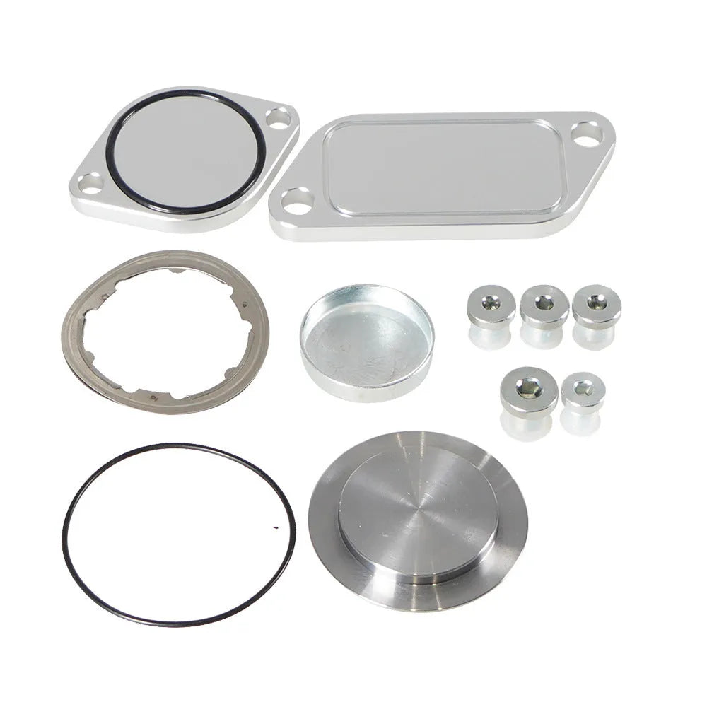 Silver aluminium valve cover for automotive engine cooling and exhaust gas recirculation systems