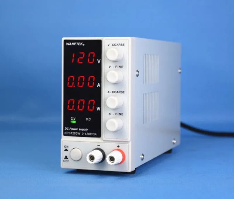 White adjustable DC power supply unit for mobile phone and notebook repair with 0-60V output
