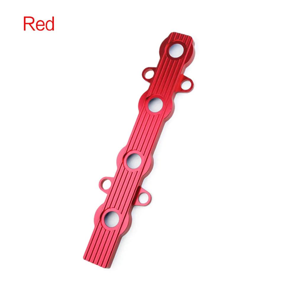 Aluminium engine harness mounting bracket in blue, red or silver with cable tie slot