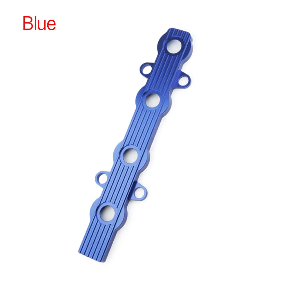 Aluminium engine harness mounting bracket in blue, red or silver with cable tie slot
