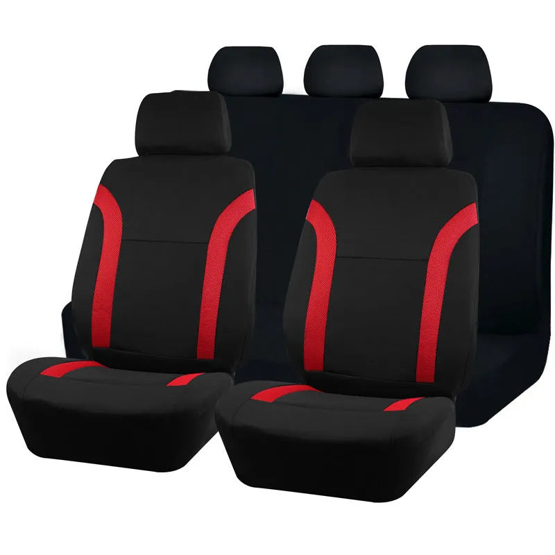 Polyester eyelet fabric universal car seat cover in colour options with stitching details