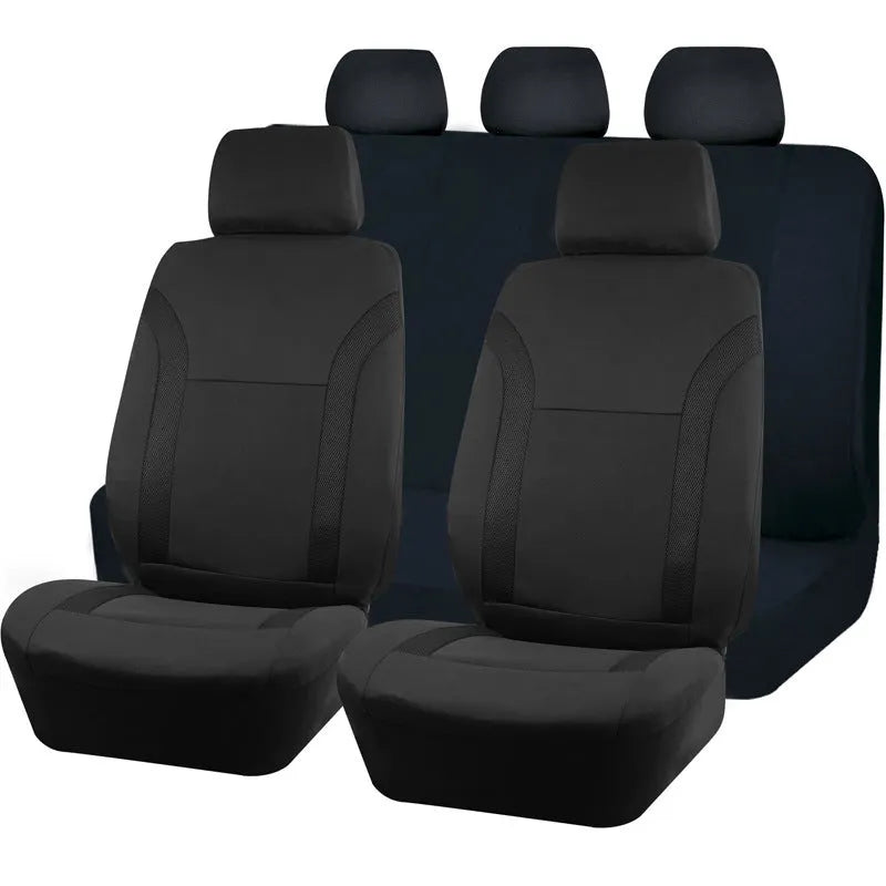Polyester eyelet fabric universal car seat cover in colour options with stitching details