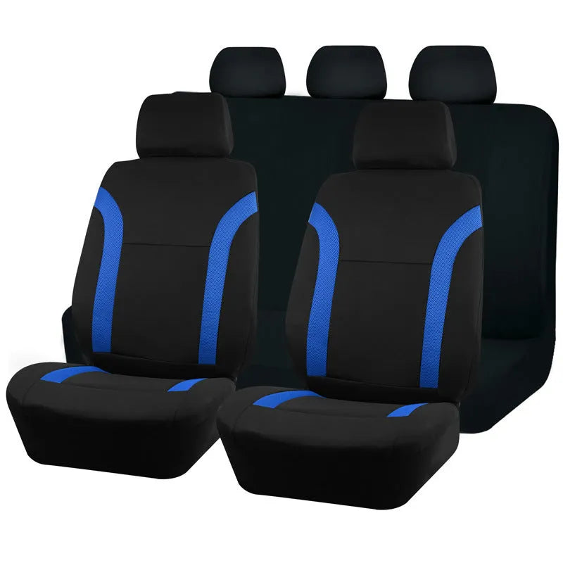 Polyester eyelet fabric universal car seat cover in colour options with stitching details