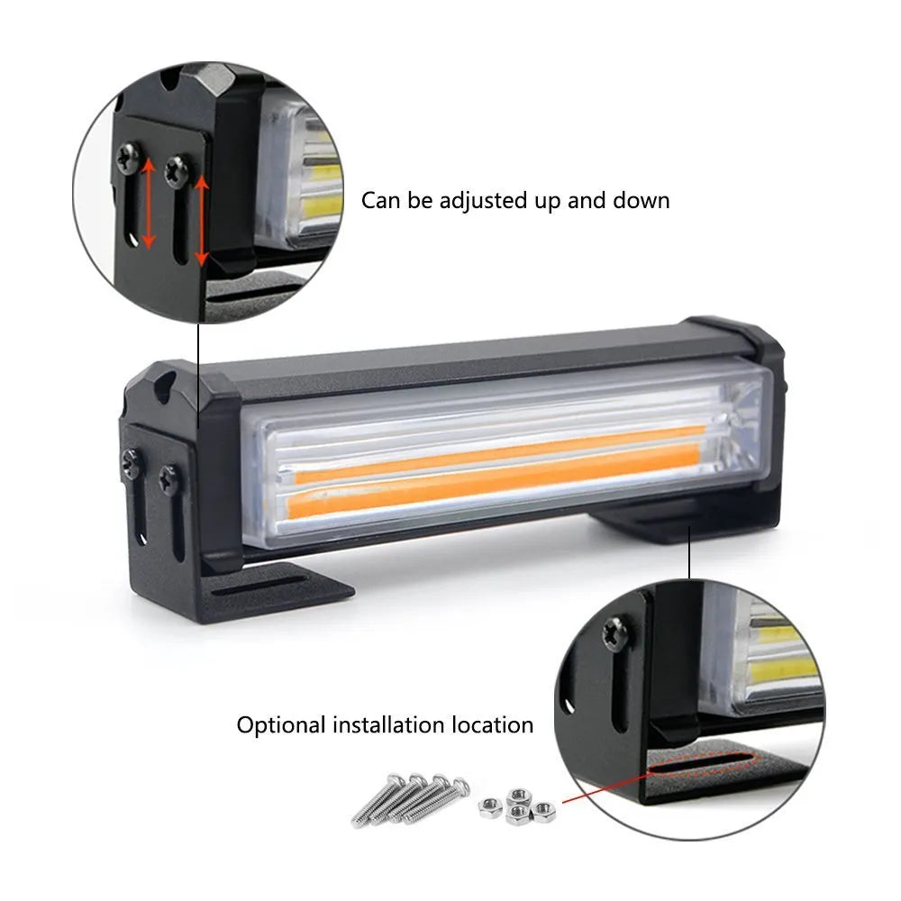 Yellow 208 model drag strobe warning light with aluminium alloy housing measuring 160mm