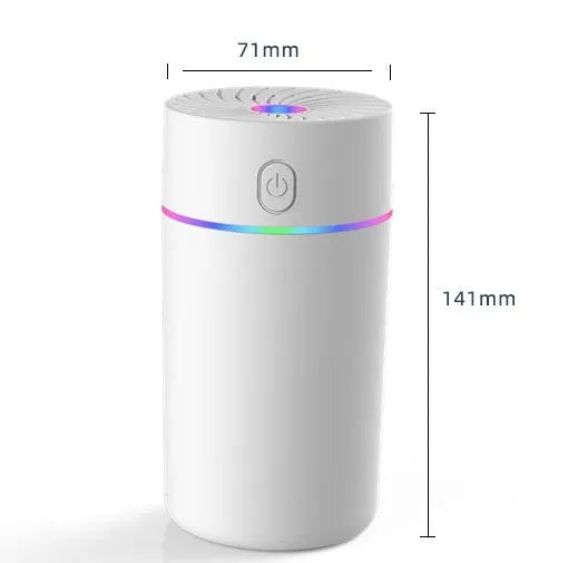 Car USB mini humidifier in black or white with adapter line for automobile aromatherapy and air humidifying