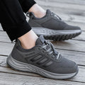 Breathable mesh mom shoes with elastic band and non-slip sole in purple, red, black, and dark grey colours.