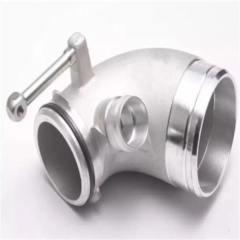 Aluminium alloy 90-degree automobile turbine elbow for lateral engine turbo positioning